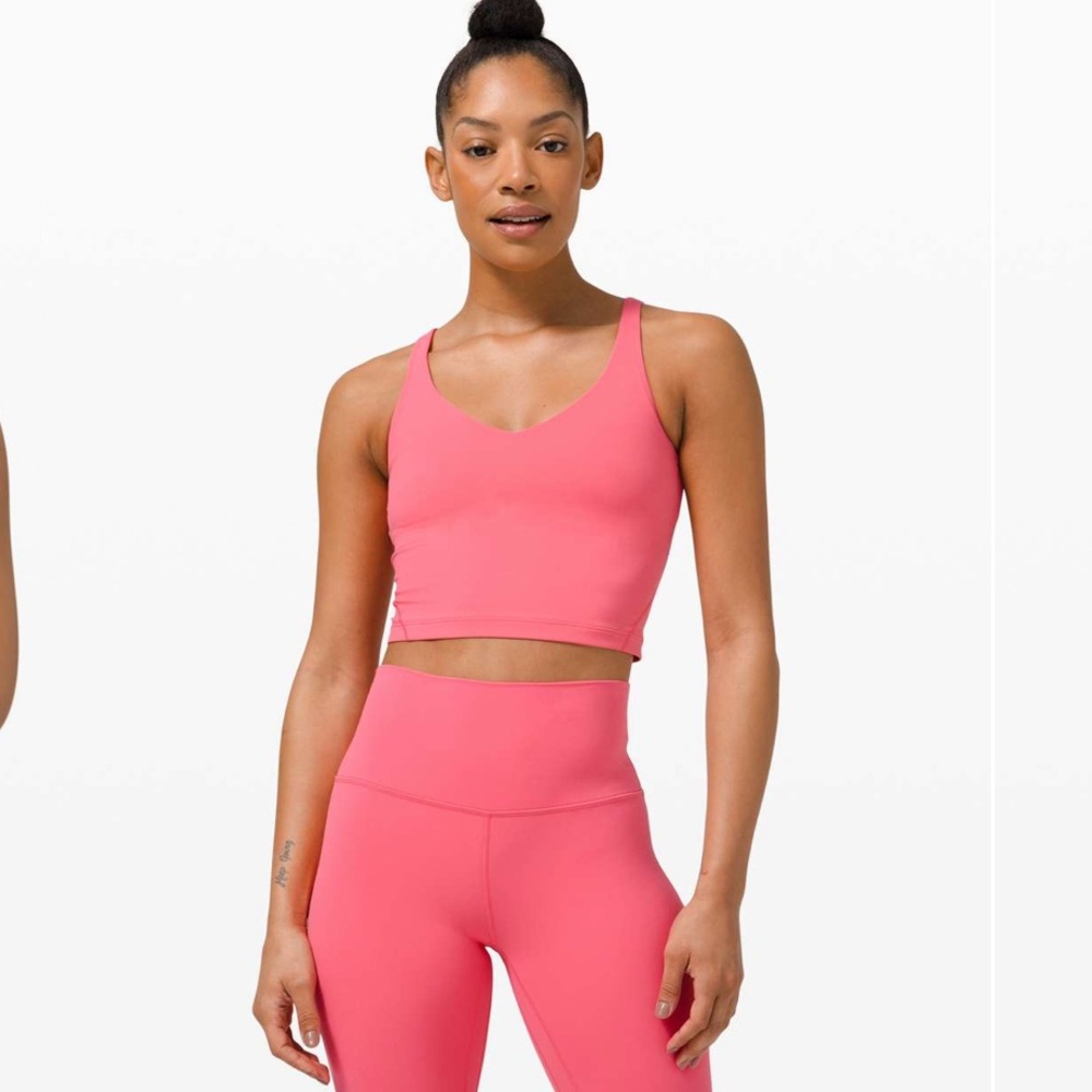 Lululemon Athletica Pink Fitted Crop Tank Top
